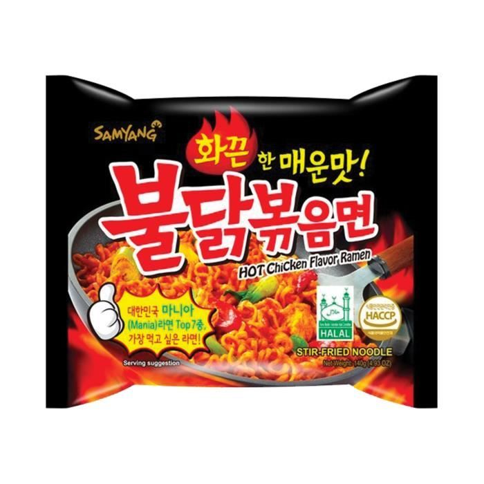 Nouille piquante Samyang Ramen - Spicy Chicken Roasted Noodles (Pack de 40)