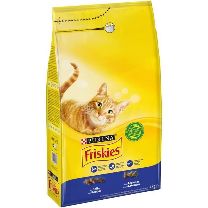 FRISKIES Croquettes - Au colin et aux légumes - Pour chat adulte - 4 kg