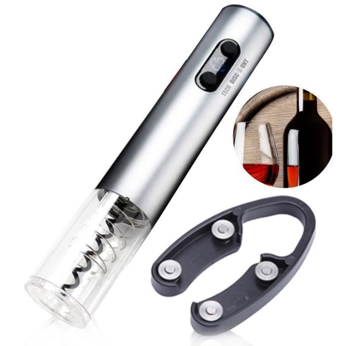 TD® Tire bouchon sans fil argenté piles capsule Ouvre-bouteilles électrique à vin puissance original ouvreur acier beauté
