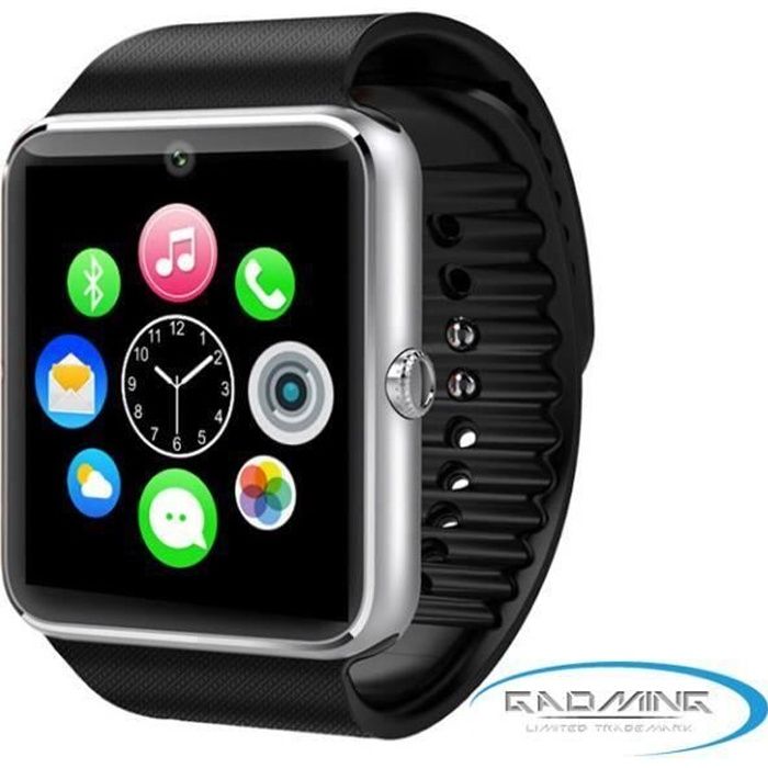 Montre connectée GT08 haut de gamme noire pour Apple iPhone 6s Plus