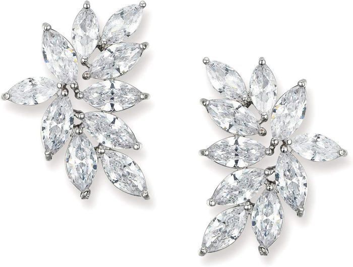 Boucles D'Oreilles Femme Fleur Zircon - Mode Et Élégant - Cadeau Saint-Valentin - Léger Et Confortable