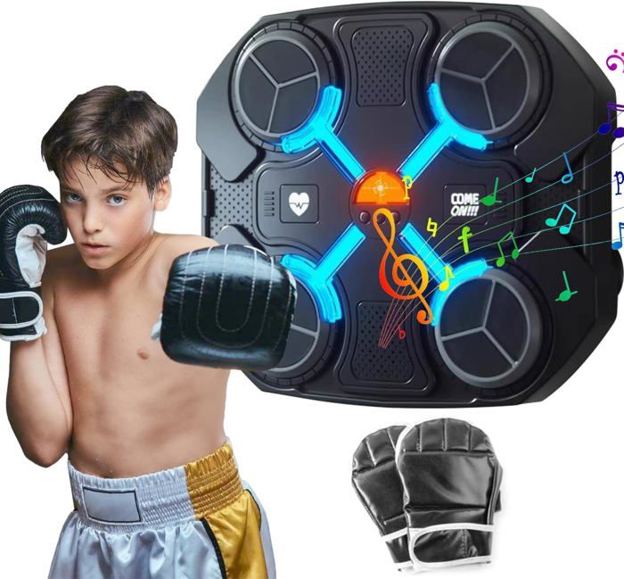 Machine De Boxe Musicale – Entraîneur Avec Musique Pour Adultes Et Enfants, Blanc