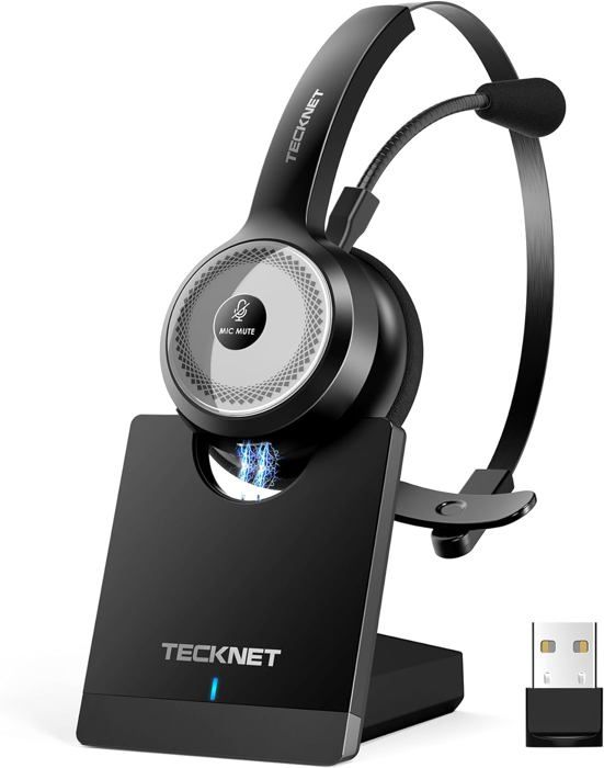 Casque Bluetooth 5.1 Avec Micro Anti-Bruit Rotatif – 12h Autonomie Pour Bureau, Camion, Appels