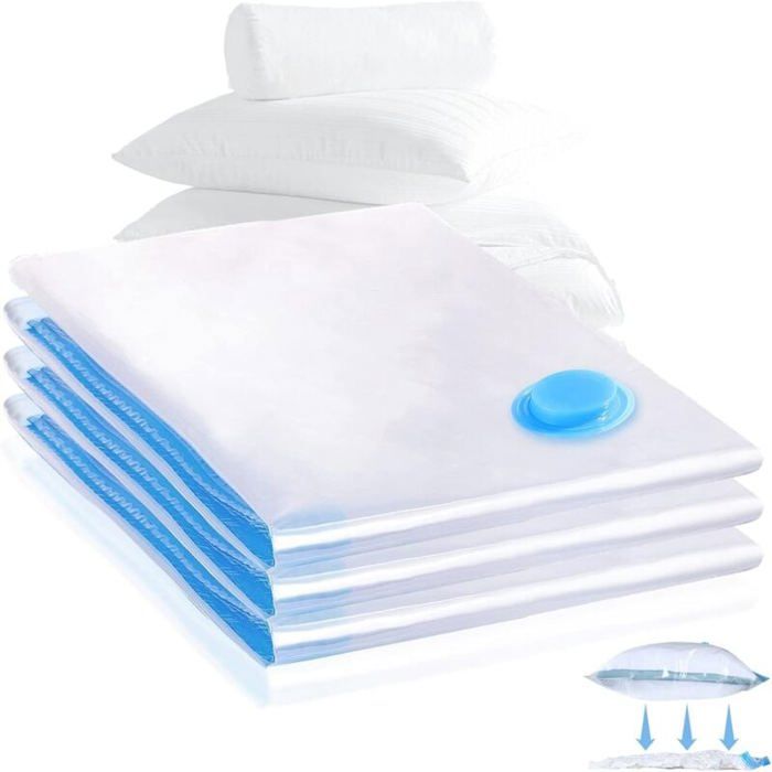 KEPLIN Sacs De Rangement Sous Vide Lot De 6 - Compression Vêtements Literie 60x80 Cm