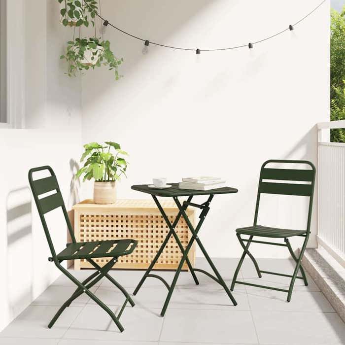 vidaXL Chaises de jardin pliantes 2 pcs en acier