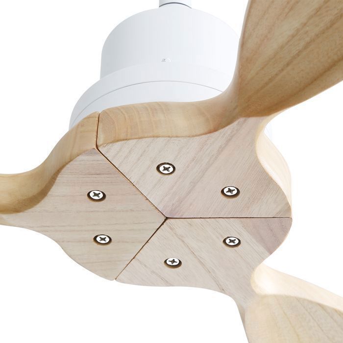 Plaque épaissieVentilateur de plafond mince sans lampe à lames en bois massif de 52 pouces télécommande à 6 vitesses pour salon e - Zynthorixzz