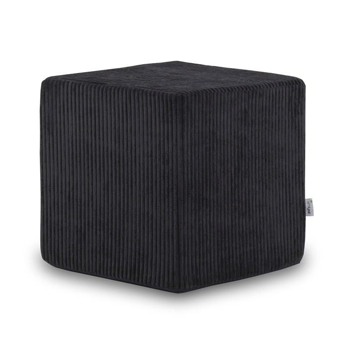 Block Pouf repose-pieds en velours côtelé entièrement amovible tabouret carré rembourré 40x40 cm Graphite Sz19 Ecopuf