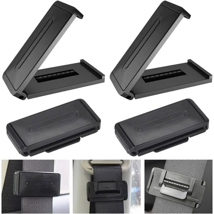 Ajusteur De Ceinture De Sécurité Adulte Lot De 2 Régleurs De Ceinture De Sécurité Universels - Clip Réglable Pour Voiture, SUV, Camion - Plastique ABS Noir Clip Sécurité Confort Conduite