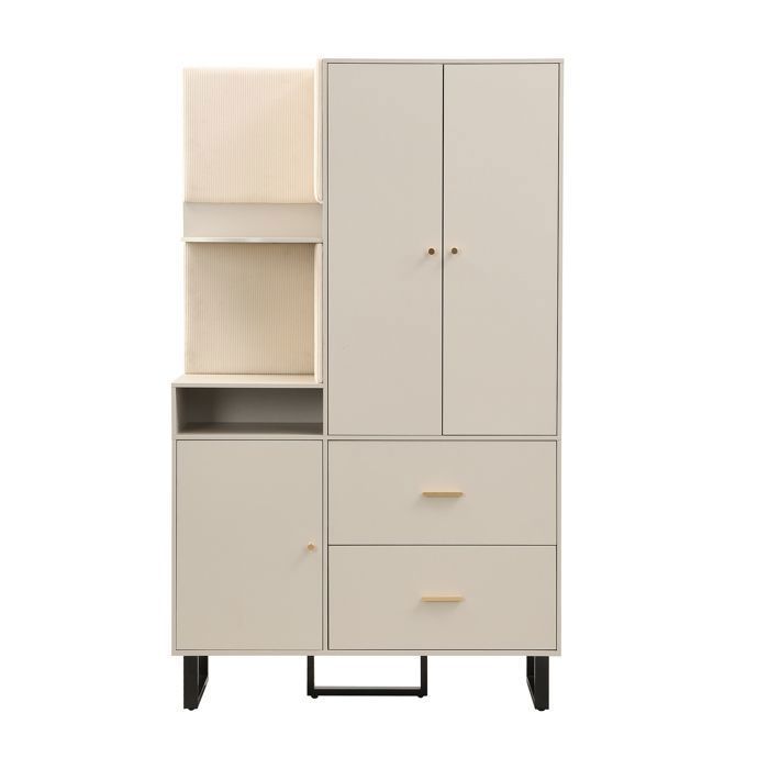 Armoire dentrée avec panneaux capitonnés meuble à chaussures armoire dentrée compacte 110x186x38cm