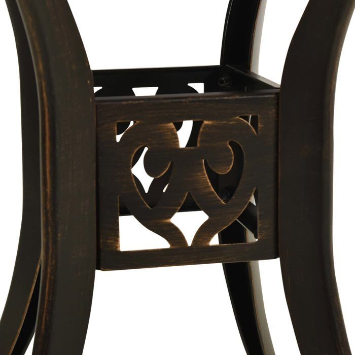 Black Friday Table à dîner de jardin BURKE 2/4 PERSONNES Bronze 78x78x72 cm Aluminium coulé TTT110