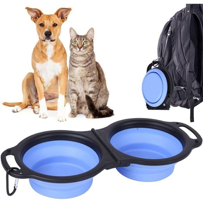 Gamelle pliable pour chien grand bol deau pour chien de voyage portable extensible bol pliable avec poignée et mousqueton Label