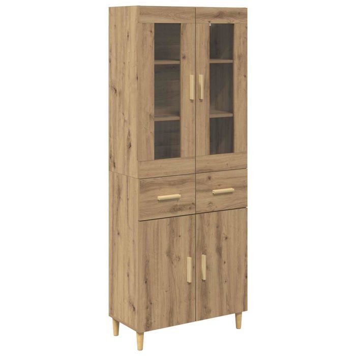 Buffet haut moderne - vidaXL - Chêne artisanal - 695x34x180 cm - Bois dingénierie - Avec tiroir - 4 portes
