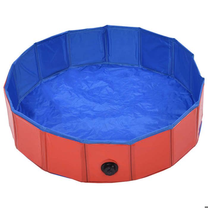Printemps 2026 SoldesRouge Piscine pliable pour chiens Rouge 80x20 cm PVC 2_129223