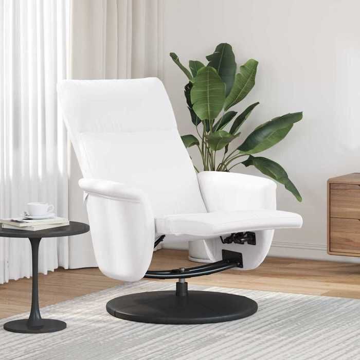 NEW 2026 Fauteuil Massant inclinable - Chaise simple - Multifonctionnel - Blanc Simili cuir 71x90x105 cm L3750