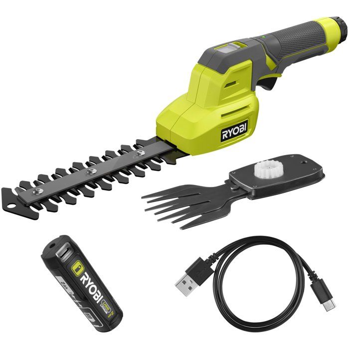 Cisaille à gazon lame 85 mm / sculpteur de végétaux lame 150 mm 4V USB Lithium 1 x 2 0 Ah