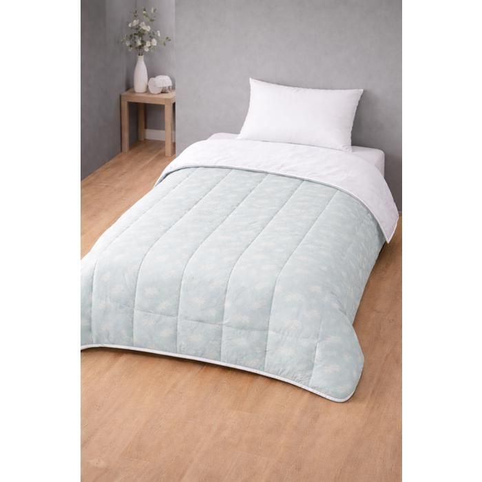 Couette simple face - MORTREUX - Plumes - 140x200 cm - 200 g/m² - Vert imprimé