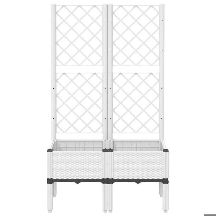 Promotion mars * Jardinière - YUNYAN - Lit de Jardin Surélevé avec treillis - MEUBLE JARDIN - blanc 80x40x142 cm PP_1787316