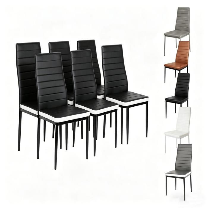 Lot de 6 Chaises de Salle à Manger - SUPFINE - Chaises de Cuisine Moderne - Confortable Coussin Intégré - Salon Cuisine Bureau