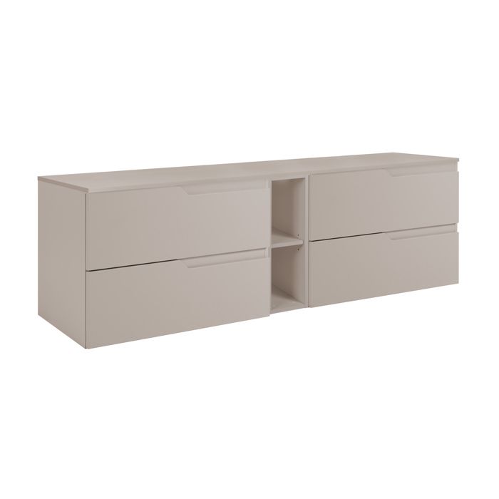 Meuble sous-vasque - Cachemire - 180 cm (3 modules) - 4 tiroirs & 2 étagères - MDF 16 mm