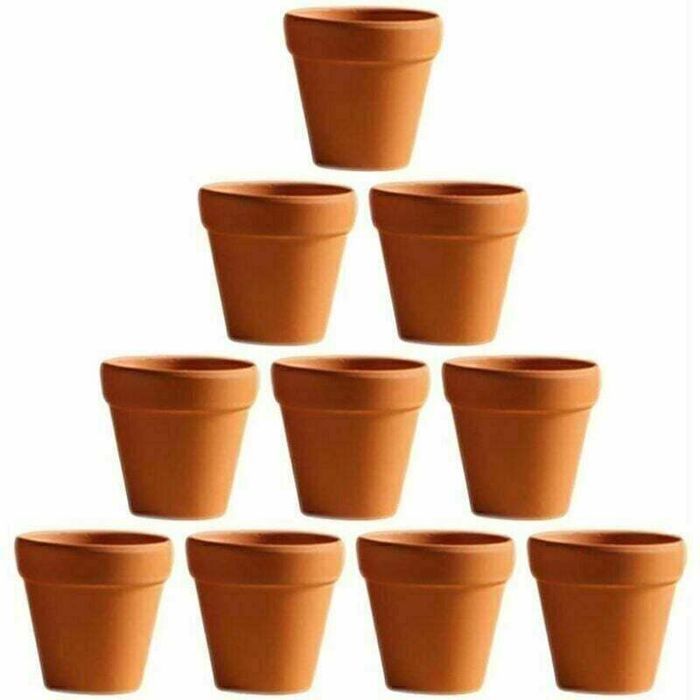 Petits pots en argile - OKZ - Modèle standard - Lot de 10 - Pour cactus et succulentes - Vendu en pack
