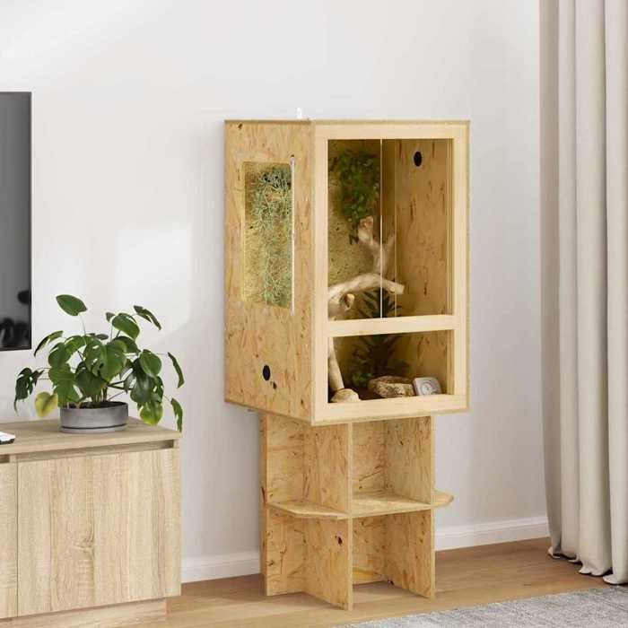 Sale juilletTerrarium - vidaXL - osb - marron - design carré - 50 x 50 x 80 cm zpm24b