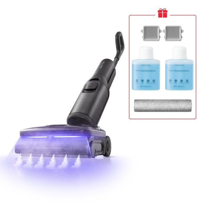 ROBOROCK F25 Steam Set Aspirateur Laveur Sans Fil avec VaporFlow 180°C et FlatReach 2.0 Aspiration 25000Pa Auto-Nettoyage 95°C