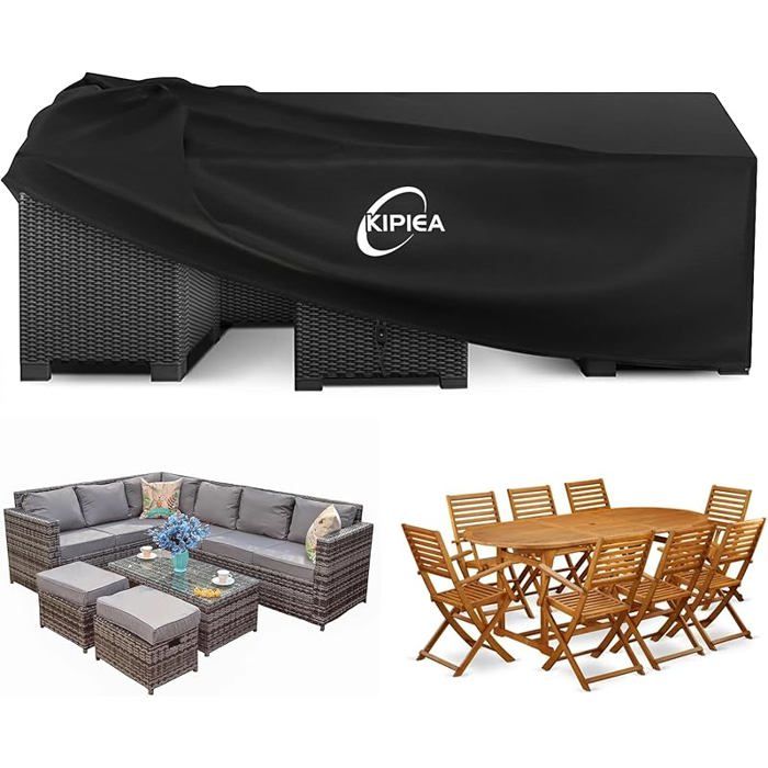 Protection mobilier 280x213x71cm 420D Oxford hydrofuge stable face aux vents violents