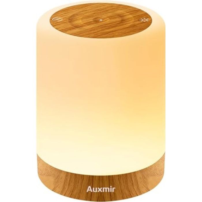 Lampe de chevet - AUXMIR - M2 Couleur Bois - 256 couleurs LED - Minuteur 1/2/3h - Rechargeable USB