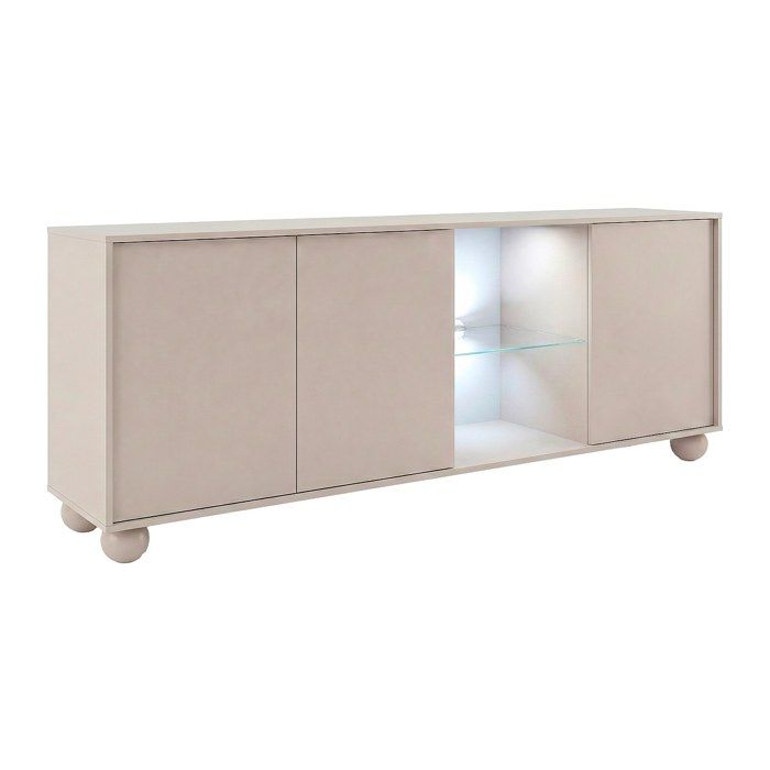 Buffet 3 portes et 2 niches avec LEDs - Beige - MYVARO Buffet 3 portes et 2 niches avec LEDs - Beige - MYVARO