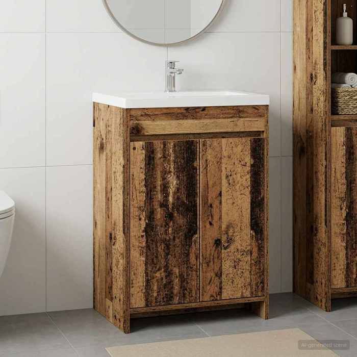 Maison Exclusive - Meuble sous lavabo de salle de bain Bois ancien