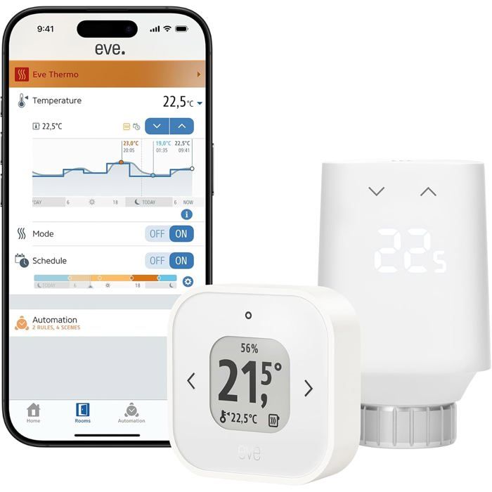 Thermostat Connecté Pour Chauffage Individuel Kit Installation Sans Fil/Filaire Matter Wifi 2 4 GHz Alexa Google Apple