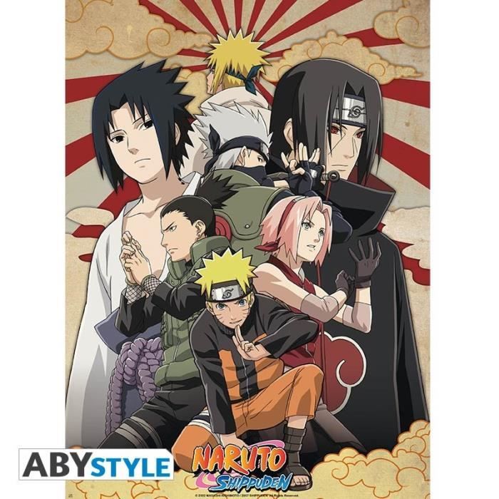 Poster Naruto propaganda - Affiche avec cadre tableau manga