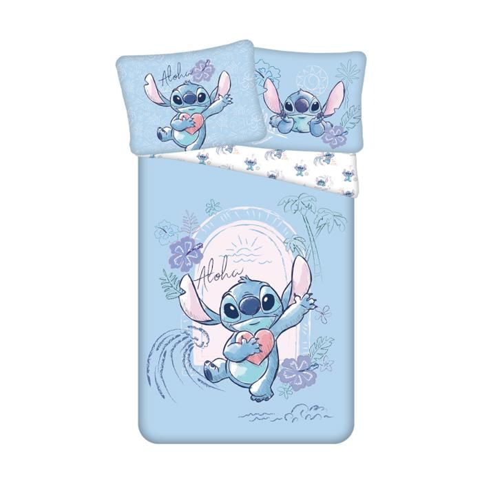 Parure de lit - AC-DÉCO - Lilo & Stitch - 140 x 200 cm - 100% coton - Lavable à 40°