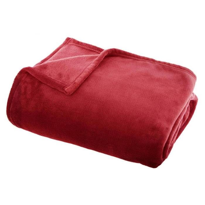 Plaid flanelle rouge 130x180cm - Atmosphera Créateur dintérieur