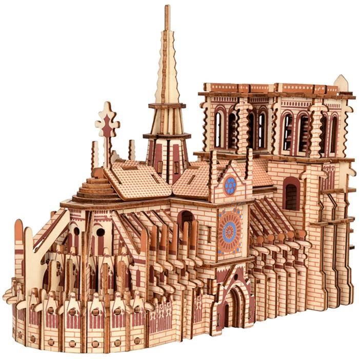 Easytopbuy Notre Dame De Paris 3D Puzzle en Bois DIY Maquette Maquette