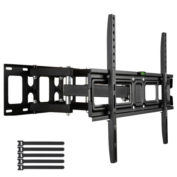 Support TV mural inclinable et pivotant à double bras 3D 600x400mm 32 -86(81 à 190 cm)
