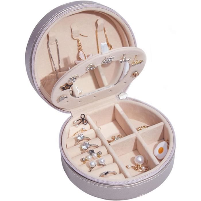 CaKoo Boîtes à Bijoux Voyage, Boîtes à Bijoux Femmes Avec Miroir, Idéal Pour Anneaux, Colliers, Boucles D'oreilles. (Rose