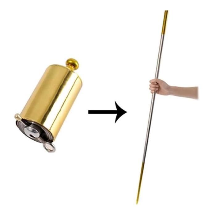 Bâton Magique Télescopique Pocket Staff – Accessoire Pro Portable Pour Magiciens, Arts Martiaux, Farces – Se Déploie En Un Clin D’Œil !