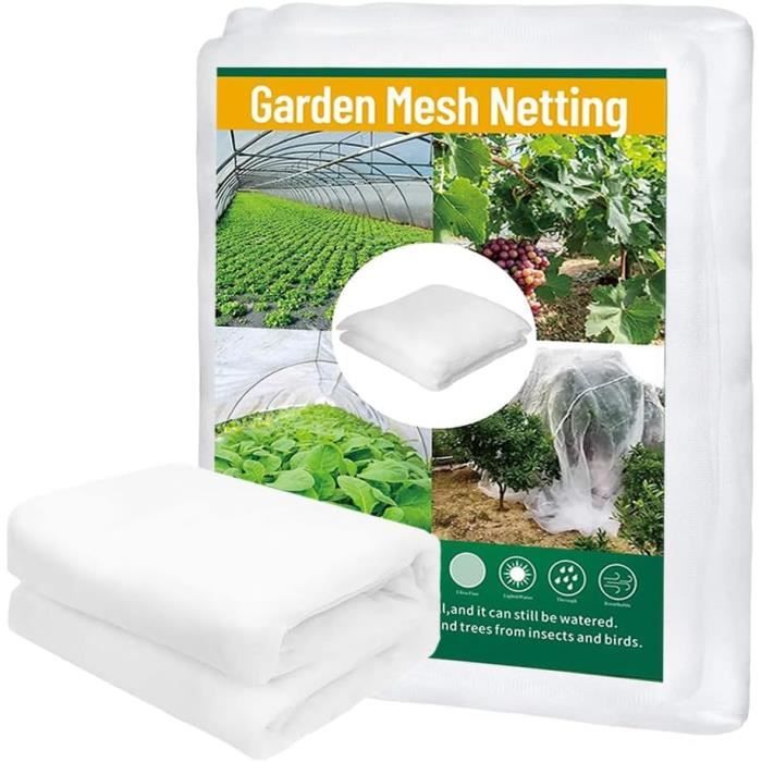 Filet Anti Insectes Jardin 2.4x2 M - Maille Fine, Fermeture Zippée, Protection Fruits/Légumes/Oiseaux