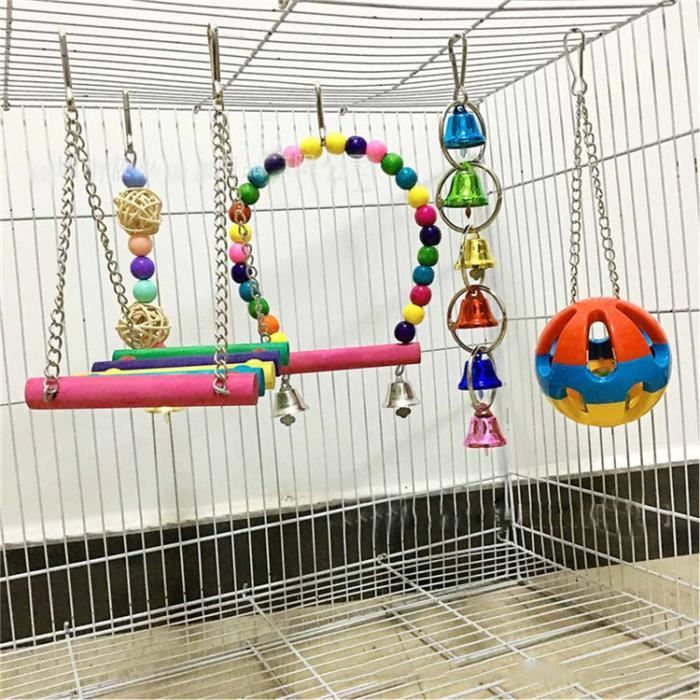 Jouets Pour Oiseaux Décoration Animal Cages Pour Perroquets Oiseaux Perruches 5 Pack