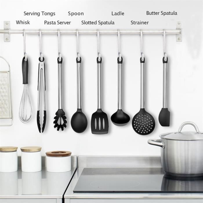 8pcs outils de cuisson résistants à la chaleur Premium Ustensiles de cuisine  ensemble PAC3703603 - Cdiscount Maison