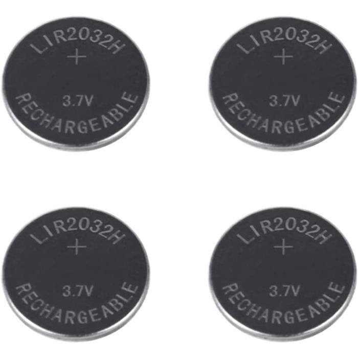 4X Piles Bouton LIR2032 Rechargeable Lithium Pile Bouton CR2032