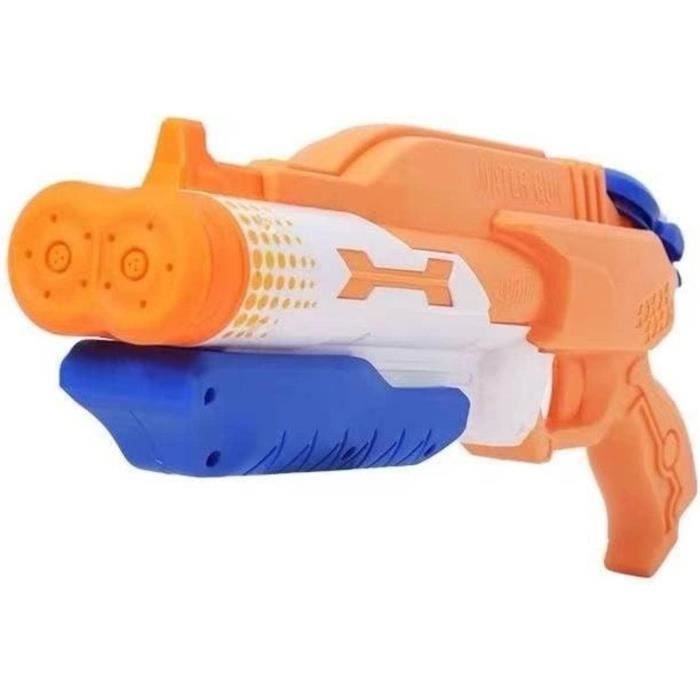 Lot De 2 Pistolets à Eau En Mousse Smart-Planet 33 Cm - Portée 7m - Flottants - Mécanisme Pompe - Piscine Jardin Mer - Dès 3 Ans - Bleu/orange