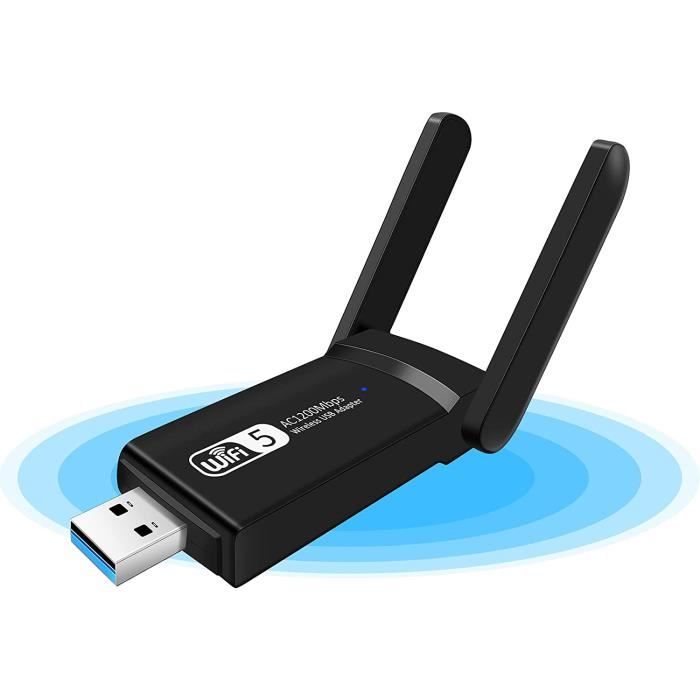 WiFi Adaptateur Clé WiFi Double Bande 600Mbps (2.4G-150Mbps 5G-433Mbps),Mini USB WiFi dongle