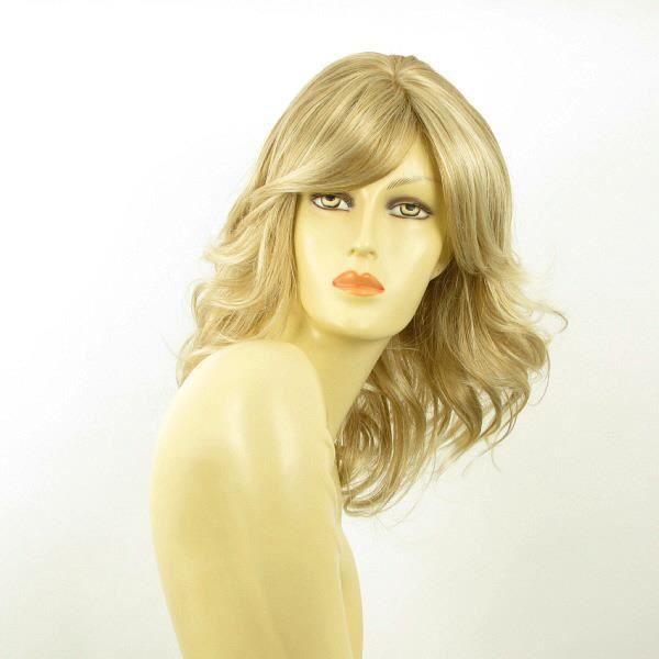 perruque blonde mi longue