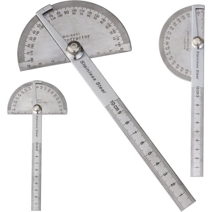 Rapporteur Digital 360° - Règle Angle Acier Inox - écran LCD - Mesure Longueur 0-500mm