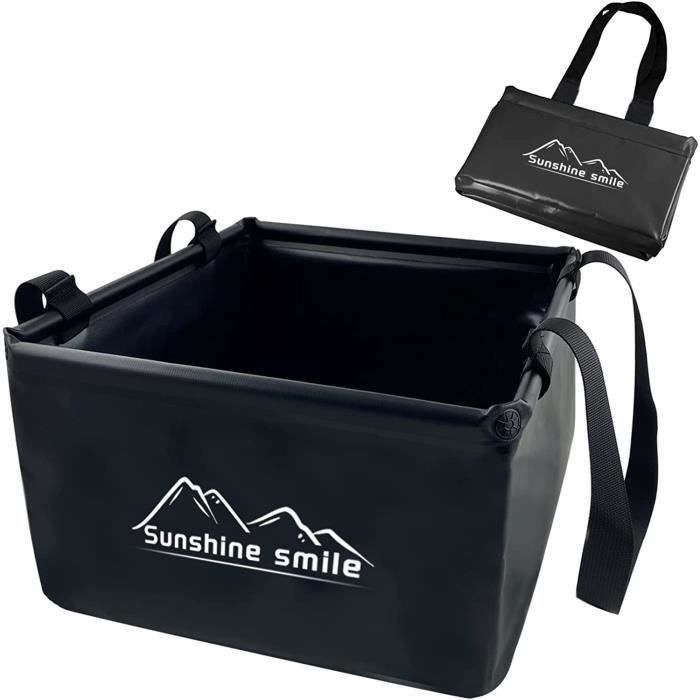 Seau pliable silicone HABA 10L avec poignée et couvercle verrouillable