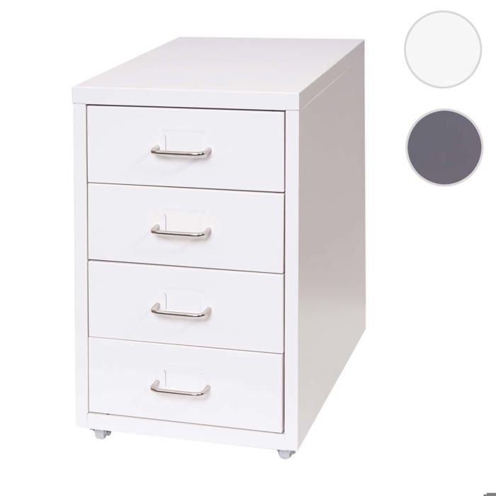 MCW Caisson à roulettes Boston T851 48x28x41cm 4 tiroirs blanc