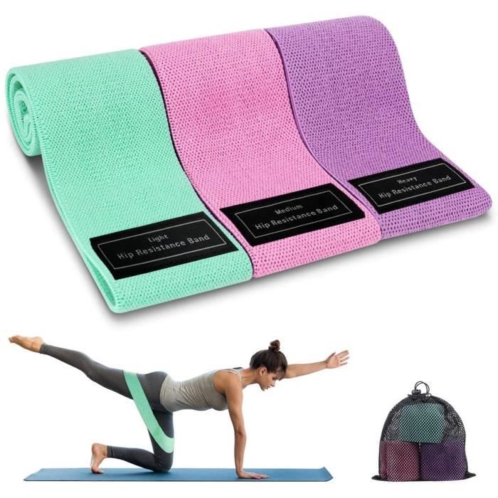 Mini Bande élastique Fitness Résistance - Tissu Antidérapant - Niveau 2