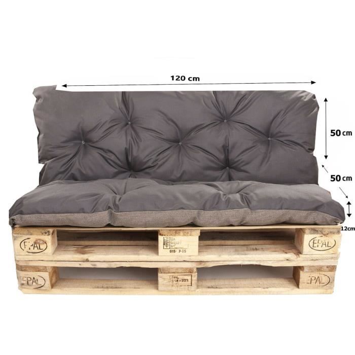 Accessoire Hay / Coussin intégral Soft Quilted - Pour fauteuil bas Palissade avec dossier haut - Gris - Tissu | Made In Design